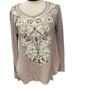 Meadow Rue Anthropologie embroidered top size Small